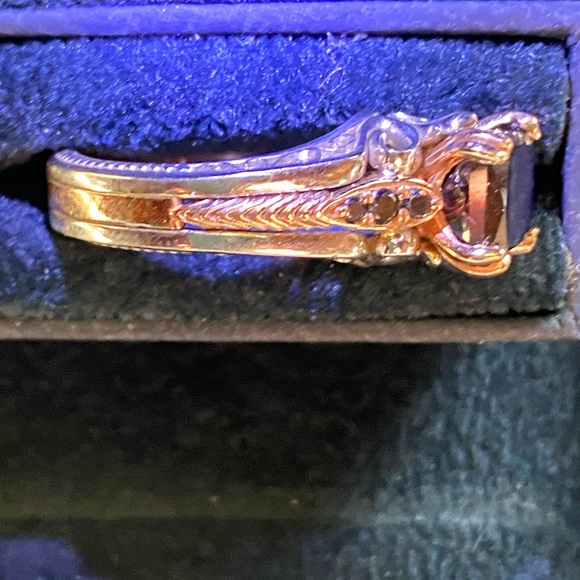 Rare and Goregous Black Diamond Ring 14K White & Rose Gold - Picture 3 of 9